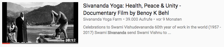 Vishnu Devananda Yoga Dokumentation