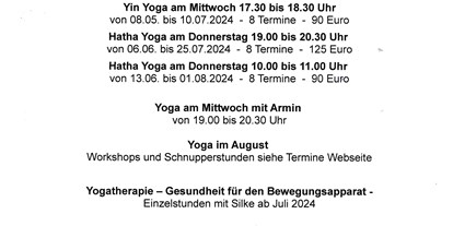 Yogakurs - Weitere Angebote: Seminare - Baden-Württemberg - Yogawerkstatt                          Silke Weber