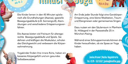 Yogakurs - Kurse für bestimmte Zielgruppen: Kurse für Kinder - München Haidhausen - Janina Kraner