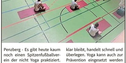 Yogakurs - Ambiente: Kleine Räumlichkeiten - Penzberg - Fußball und Yoga - Yogagarten / Yogaschule Penzberg Bernhard und Christine Götzl