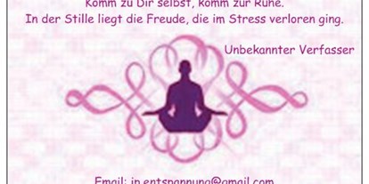 Yogakurs - spezielle Yogaangebote: Yogatherapie - Schleswig-Holstein - Rückseite Vistenkarte  - arrange-yourself 