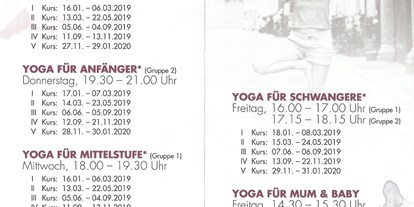 Yogakurs - Yogastil: Hatha Yoga - Ostsee - KielYoga Kursdaten 2019 
Silke Franßen - KielYoga
