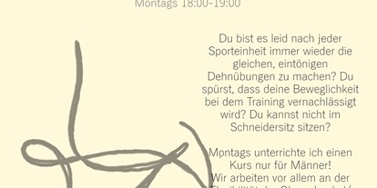 Yogakurs - vorhandenes Yogazubehör: Yogagurte - Bremen-Stadt Blumenthal - MÄNNERYOGA montags 18:00-19:00 - Kristina Terentjew