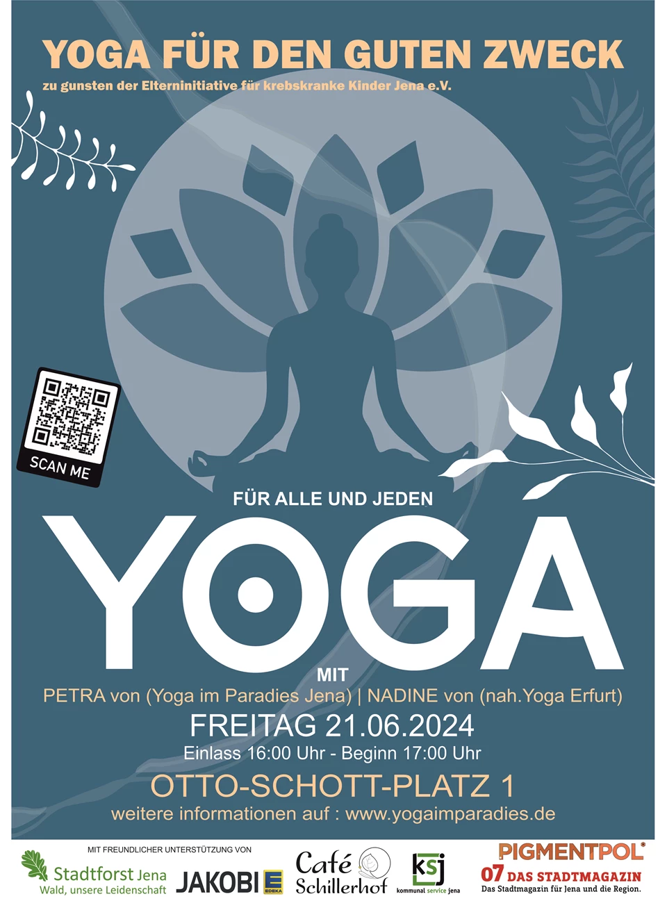 Ankündigung Event "Yoga für den guten Zweck"