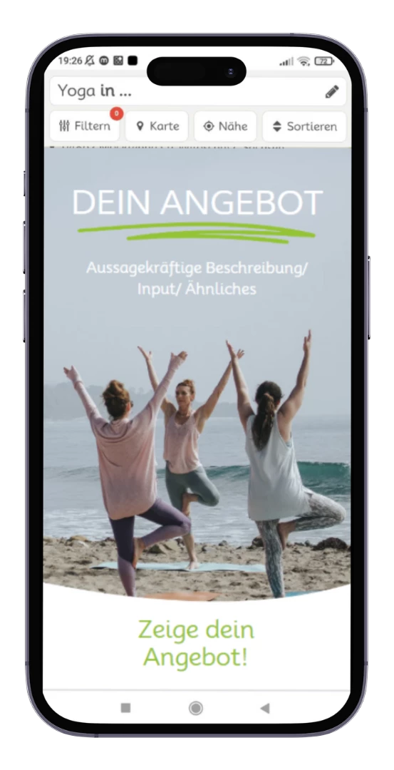 Finde dein Yoga Werbung