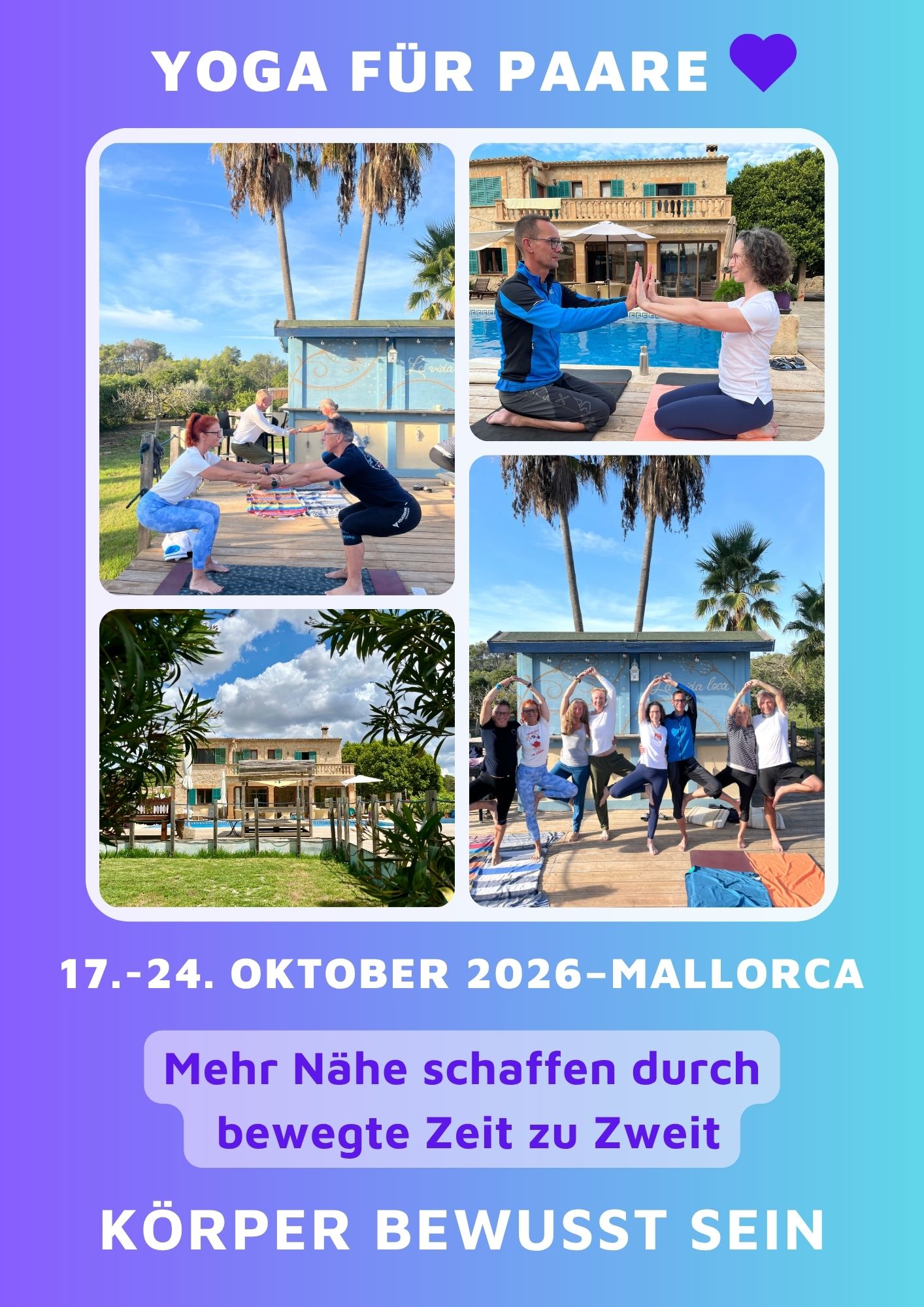 Semana de Yoga en Pareja Finca Limoncello Mallorca - Carola Schmidt Coaching Yoga
