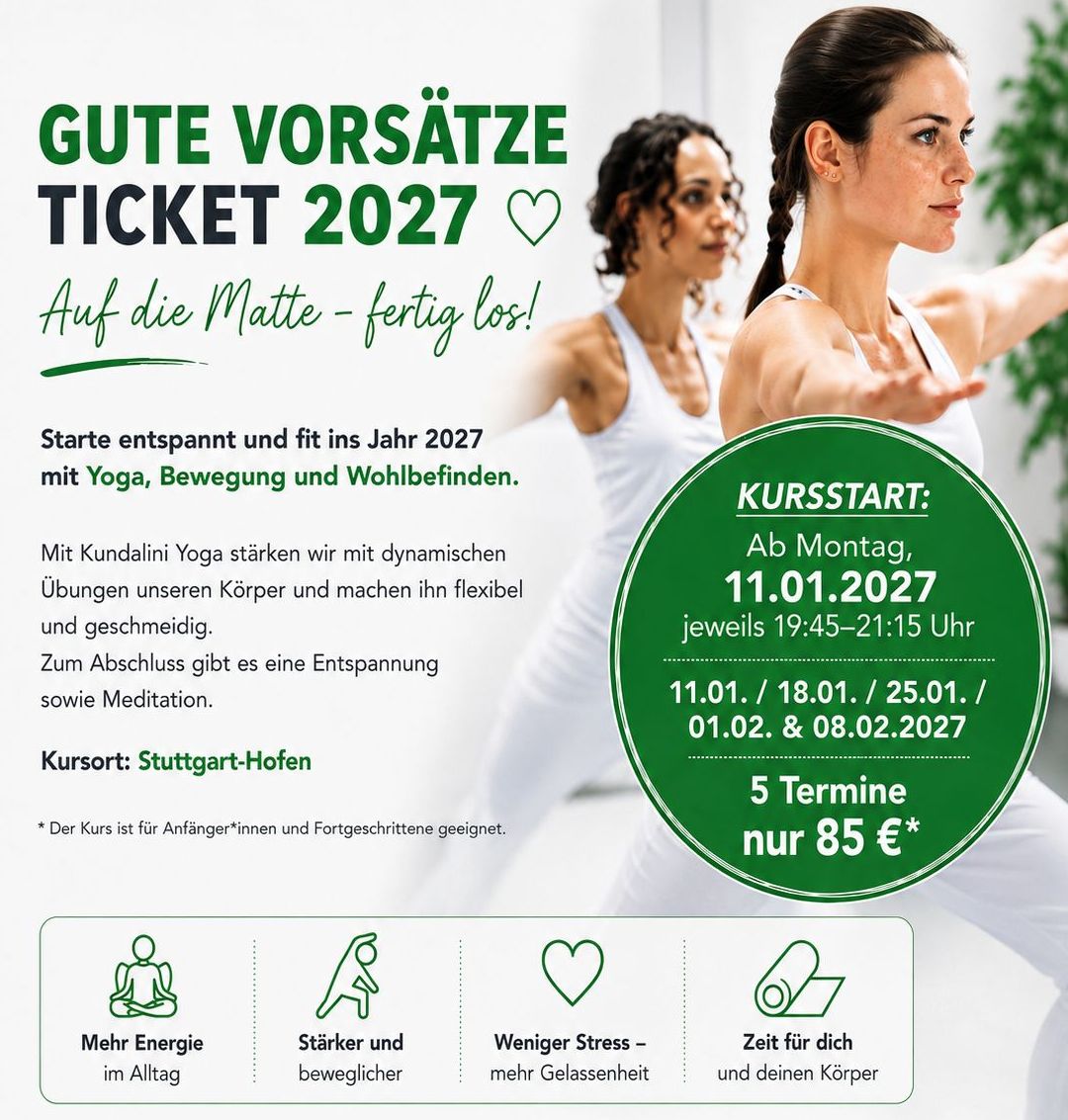 New Year's Resolutions Ticket 2027 - Ready to roll out the mat?  - Gute Vorsätze Ticket 2027 - Bereit die Matte auszurollen?