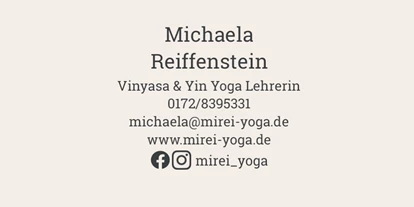 Yoga course - Online-Yogakurse - Großkrotzenburg - Kontaktdaten - MiRei Yoga - Vinyasa | Yin | Inside Flow Yoga 
