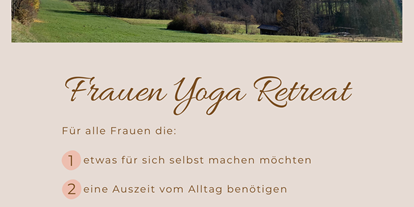 Yogakurs - Eventart: Yoga-Retreat - Deine Auszeit umgeben von wundervoller Natur - Yoga Retreat für Frauen 