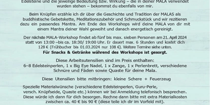 Yoga course - Erreichbarkeit: gut mit der Bahn - Schwäbische Alb - DIY Workshop - Make a little Wish - Mala Workshop Marbach am Neckar 