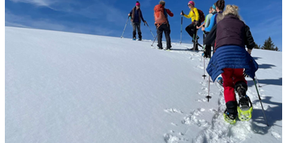 Yogakurs - Yogagruppe bei der Schneeschuhwanderung - Yoga, Schneeschuhwandern und Detox-Light Winter 2024