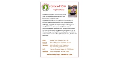 Yogakurs - Deutschland - Glück-Flow Yoga-Workshop - Klang-Yogastunde mit Melanie