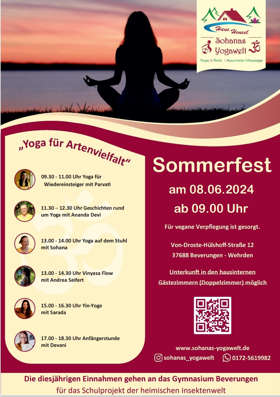 yoga - Sommerfest, Kreis Höxter, Beverungen-Wehrden, kostenlose Yogastunden auf Spendenbasis - Sommerfest - Yoga für Artenvielfalt