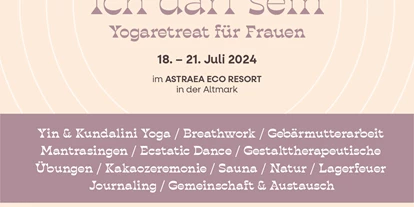 Yoga course - Ausstattung: kostenloses WLAN - Lower Saxony - Ich darf sein - Yogaretreat für Frauen 