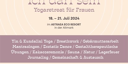 Yoga course - Yogastil: Vinyasa Flow - Germany - Ich darf sein - Yogaretreat für Frauen 