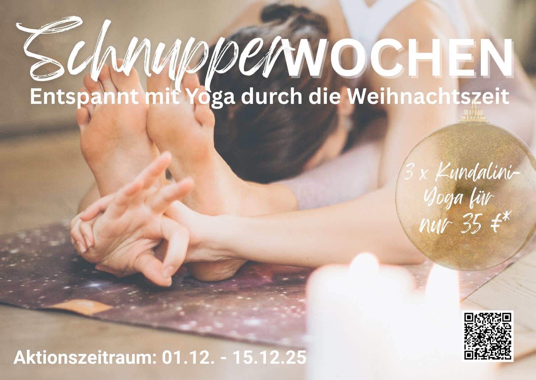 Yogakurs - Entspannt mit Yoga durch die Weihnachtszeit - SchnupperWochen S-Hofen 20 Uhr