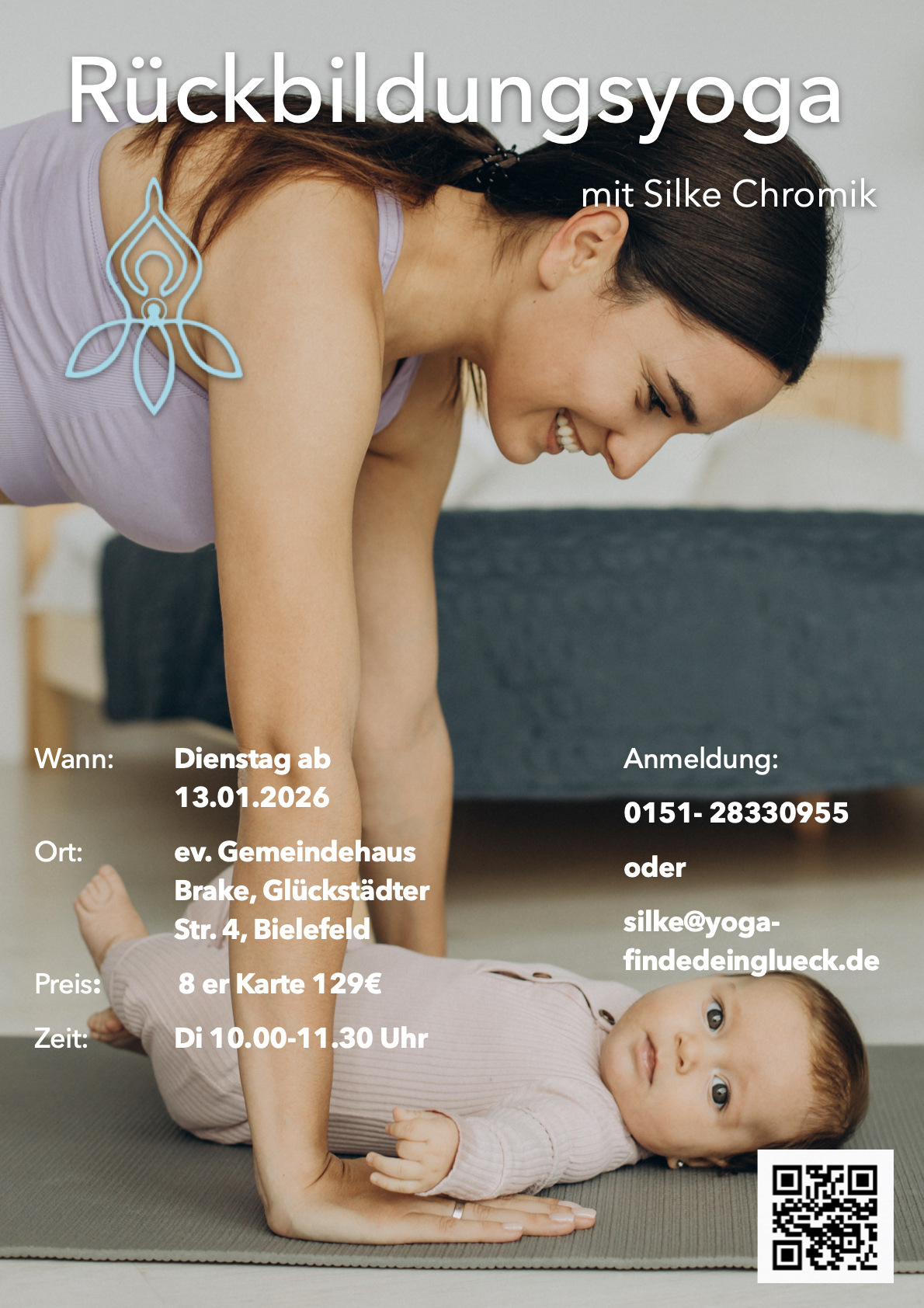 yoga - Frau mit Baby was vor ihr liegt - Yoga nach der Geburt