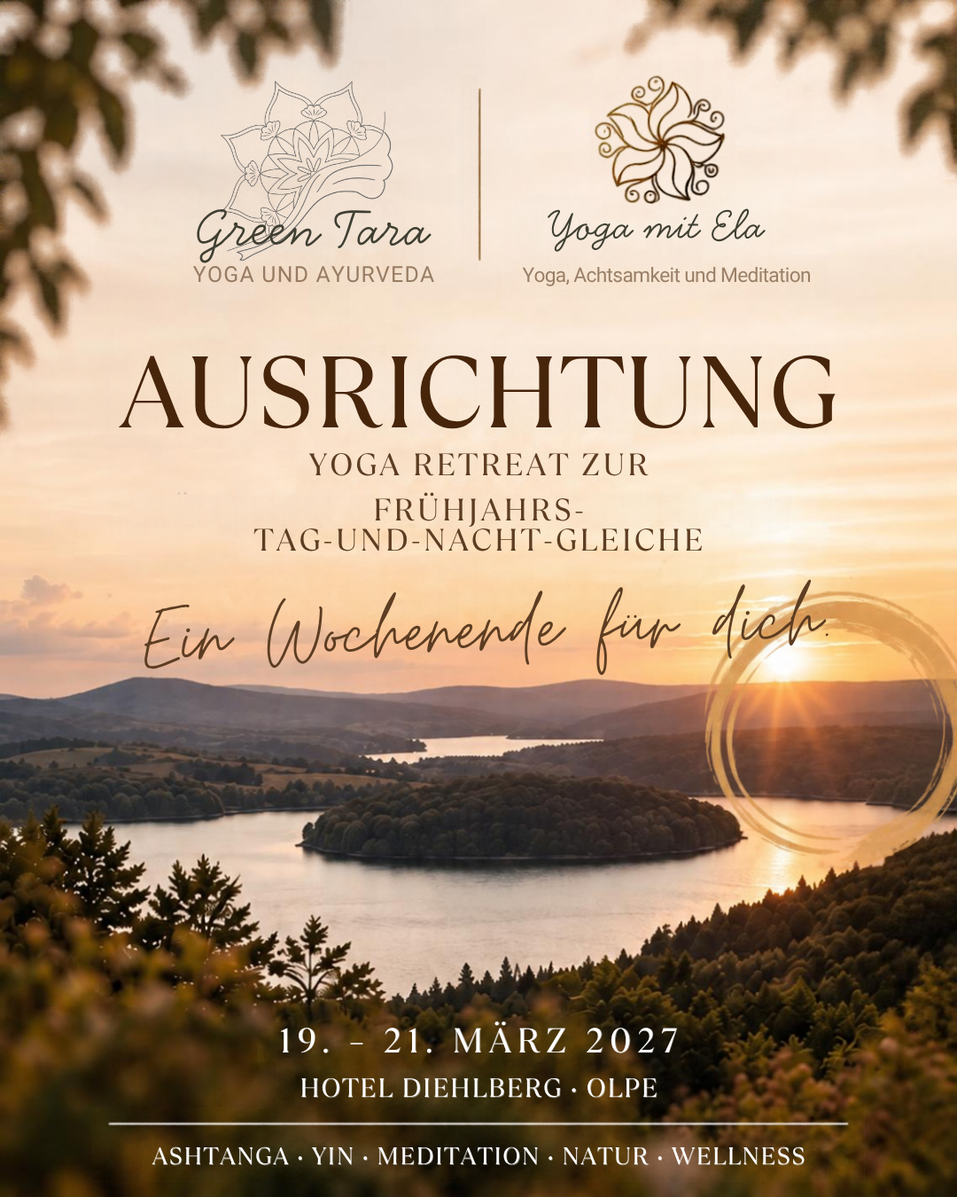 Yoga - Titelbatt - Ausrichtung -Yoga Retreat zur Tag und Nachtgleiche 