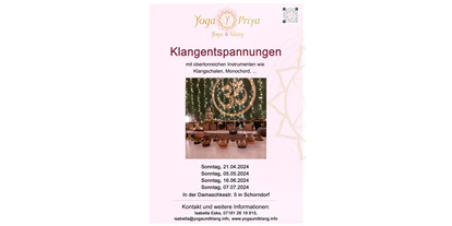 Yogakurs - Art der Yogakurse: Probestunde möglich - Berglen - Klangentspannung - neue Termine auf www.yogaundklang.info/aktuelles - Yoga Priya - Yoga und Klang