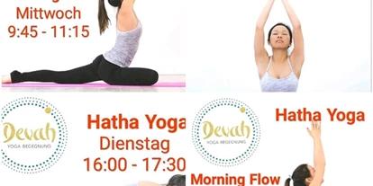 Yoga course - vorhandenes Yogazubehör: Decken - Hamburg-Stadt Hamburg-Nord - Sei eingeladen zur kreativen Yoga Flow Sequenzen, mal langsam, mal kräftig, immer in der Verbindung von Atem und Bewegung.
Jedes Mal mit einem anderen thematischen Fokus lernst du, die innere Kraft zu nutzen anstatt nur äußerlich muskulär zu arbeiten.
Wie ein steter Tropfen sinkt die Erfahrung tiefer und tiefer und erweitert auch das
innere Wachstum. - Devah Yoga und Begegnung