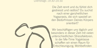 Yogakurs - Art der Yogakurse: Offene Kurse (Einstieg jederzeit möglich) - Osterholz-Scharmbeck - ME-TIME dienstags 19:30-20:30 - Kristina Terentjew