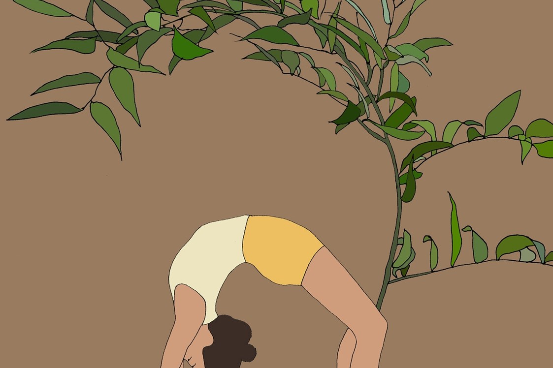 Yoga: Iyengar-Yoga im Studio Sportsfreundin Neuss. Illustration: Svenja Karstens - Sportsfreundin Neuss- Fitnessstudio + Pilates & Yoga für Frauen