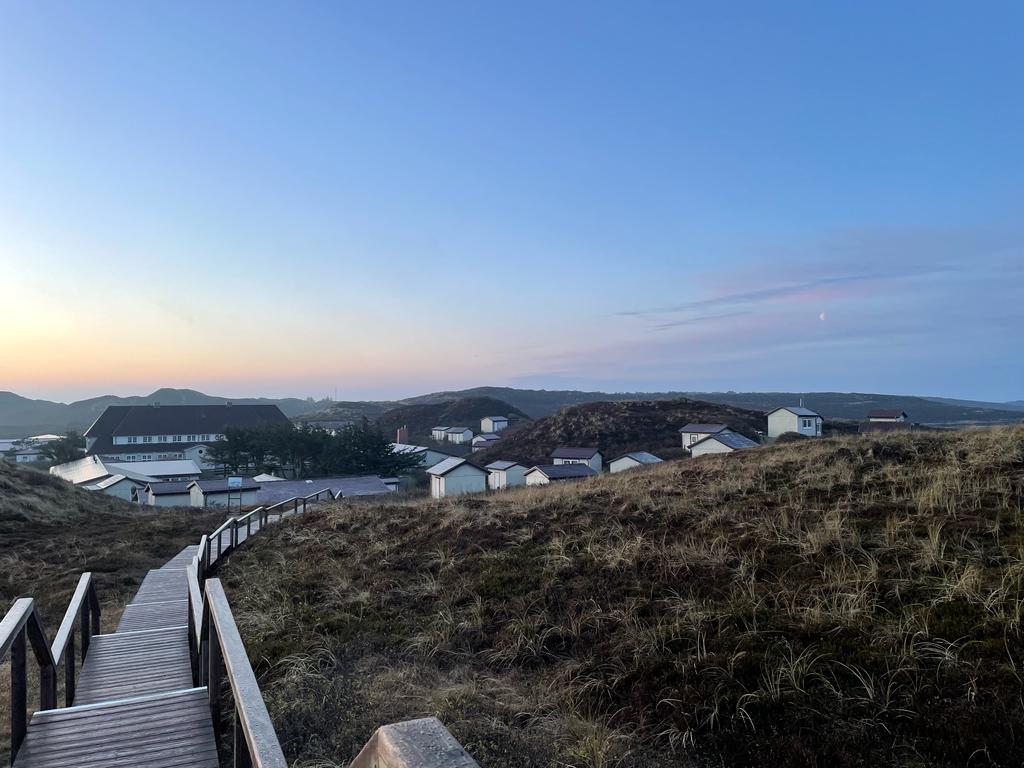 Yogaevent: Unsere Unterkunft, in ruhiger Lage nahe dem Naturschutzgebiet. Wir wohnen in Einzelhütten gemütlich eingebettet, in einer Dünenlandschaft. - 8 Tage Soul Time an der Nordsee - mit Yoga und Wandern im Herbst