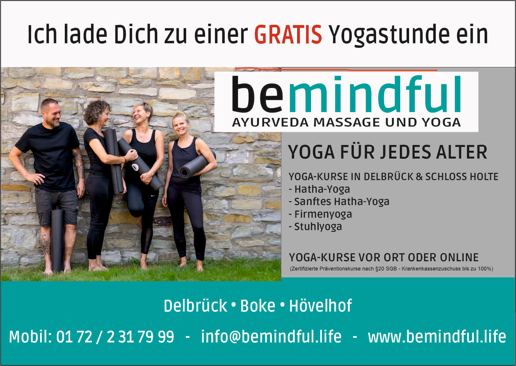 Clase de yoga - vorhandenes Yogazubehör: Yogamatten - bemindful