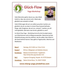 Yogaevent: Glück-Flow Yoga-Workshop - Klang-Yogastunde mit Melanie