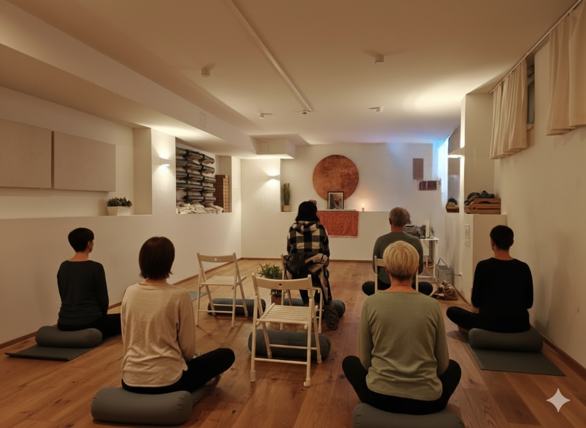 Yogakurs - geeignet für: Kinder / Jugendliche - Graz und Umgebung - in der gemeinsamen Meditation ist die Tiefe meist noch größer, die Stille in deinem Herzen klarer zu spüren, du merkst, wie du Teil des Ganzen wirst und ganz in der Gegenwart, im Moment bist.  - Sahaja Yoga Meditationskurs