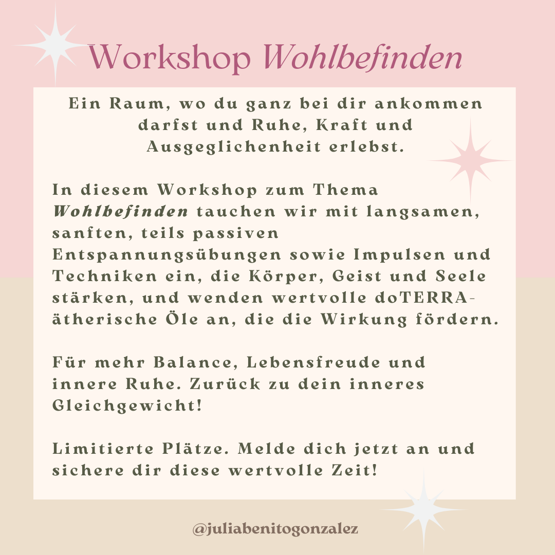 Yogaevent: Workshop Wohlbefinden. Ein Raum für dich: Entspannung und Balance.
