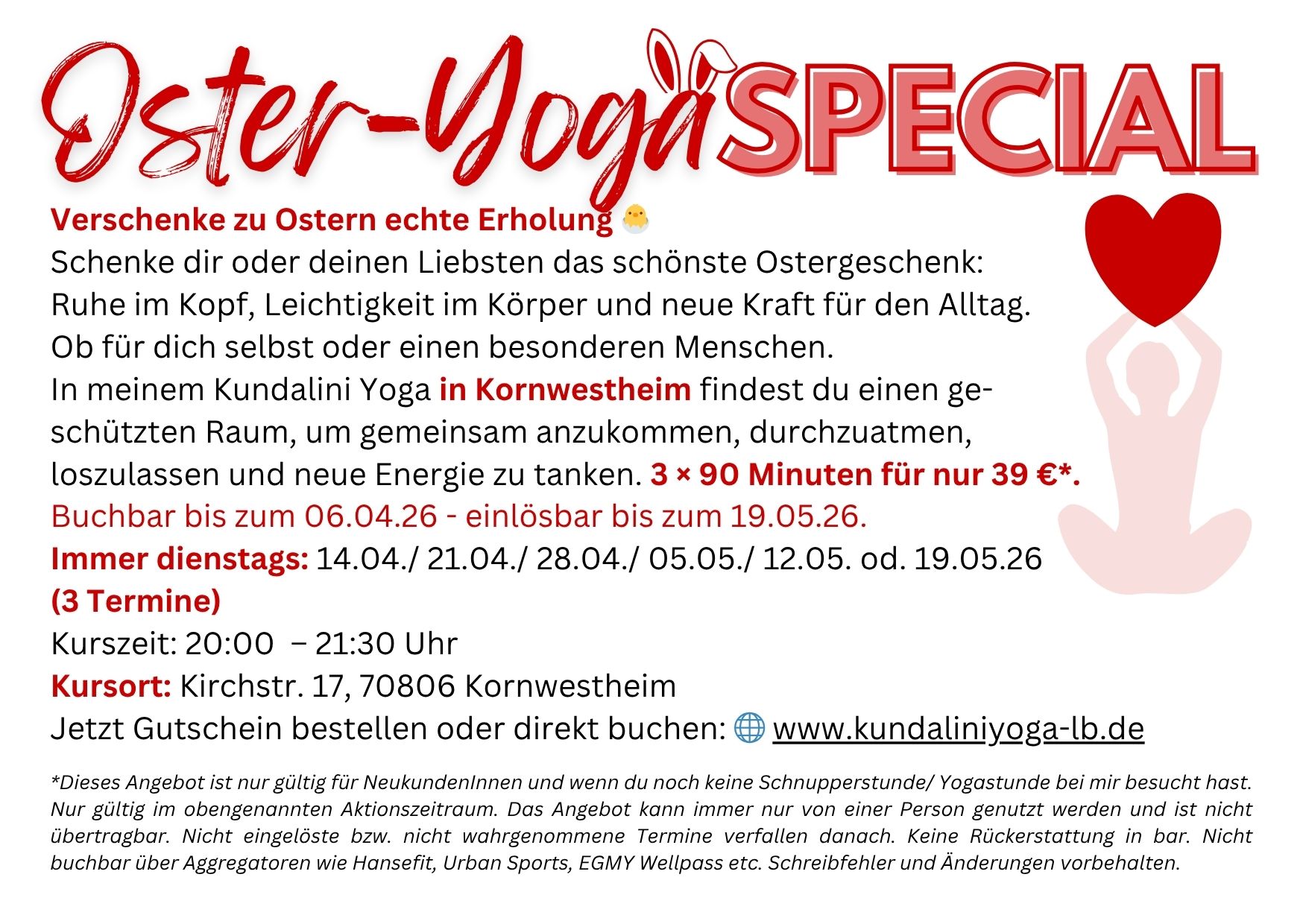 Yoga course - Oster-Yoga-Special: Schnupperangebot für Kornwestheim