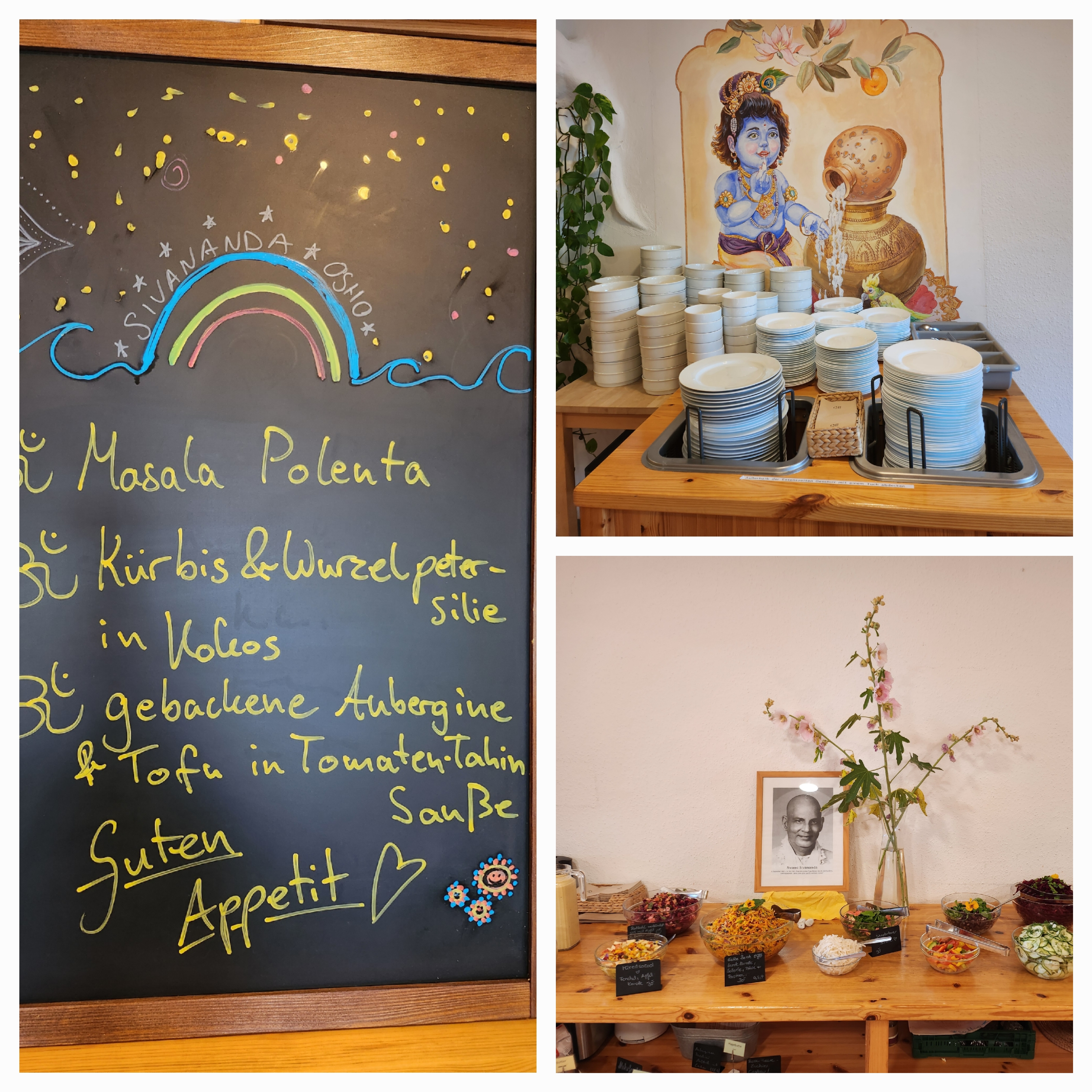 Yogalehrer Ausbildung: unser vegetarisches Buffet - 2 x am Tag  - 4wöchige Intensiv Yoga-Ausbildung