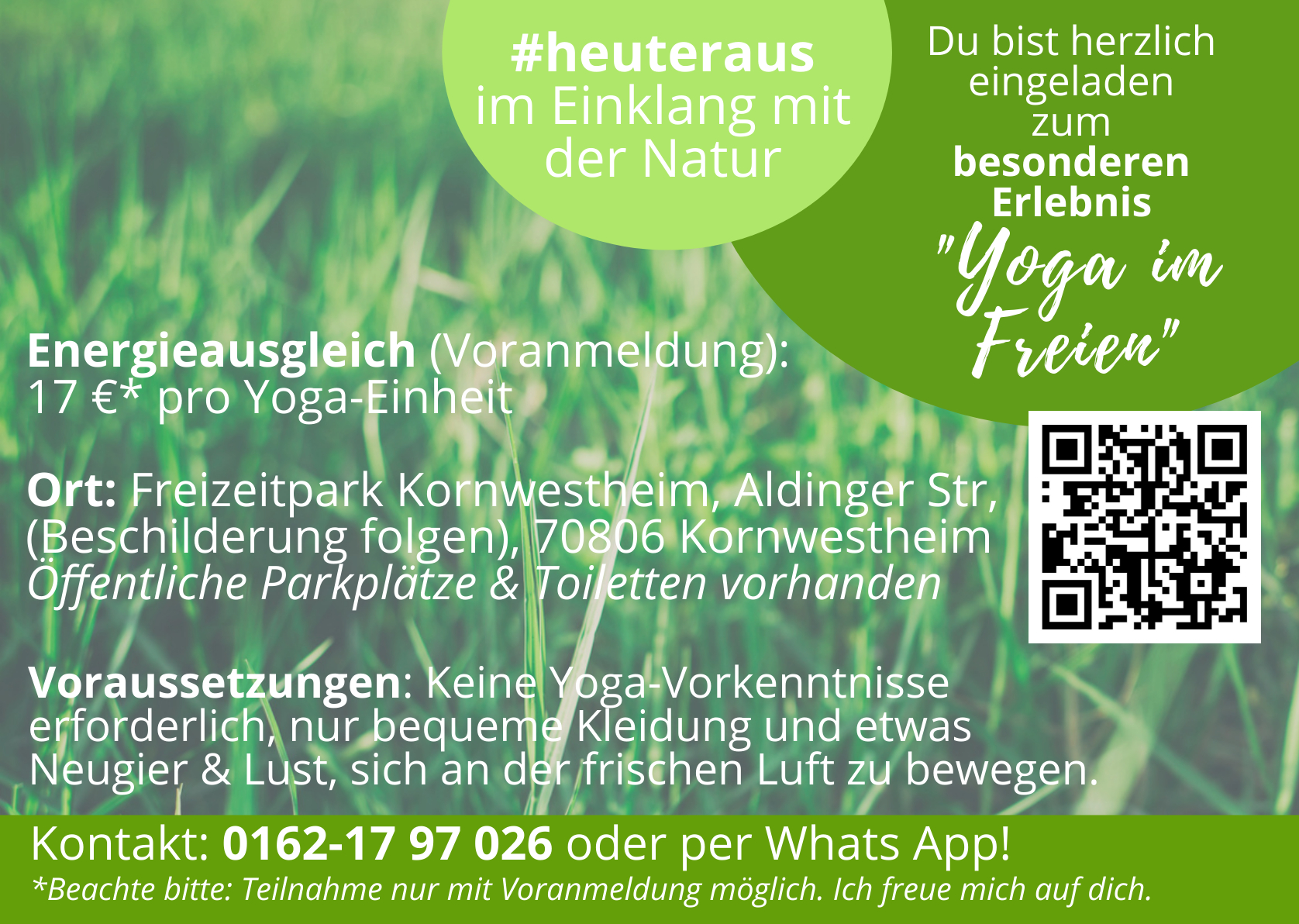 Yoga: Hinweis: Bild wurde mit KI generiert! - Outdoor-Yoga Kornwestheim - Raus in die Natur August 2026
