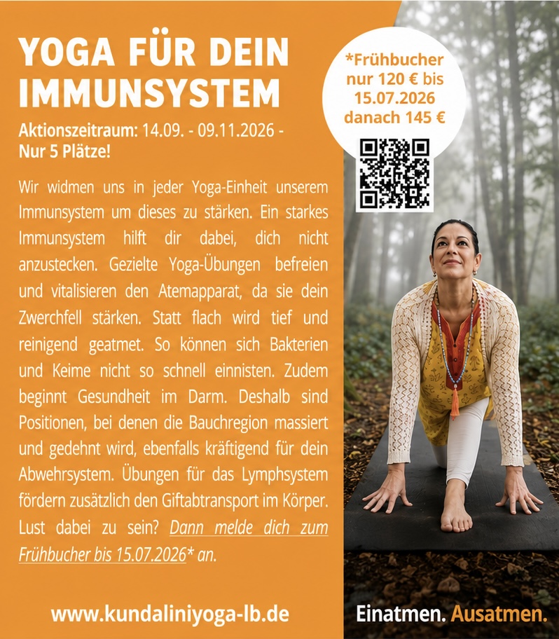 Yoga class - Stuttgart Mühlhausen - Dein Immunsystem mit Yoga im Herbst stärken - S-Hofen 19:45 Uhr