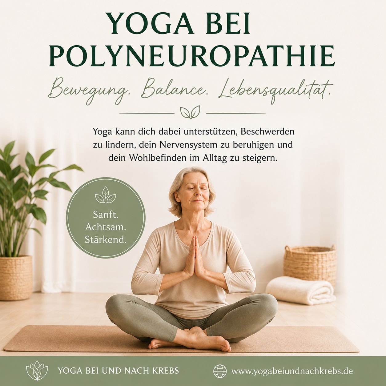 Yogakurs - Yogastudio - Baden-Württemberg - Nebenwirkungen sanft begegnen! Bewegung, Atmung & Entspannung: POLYNEUROPATHIE