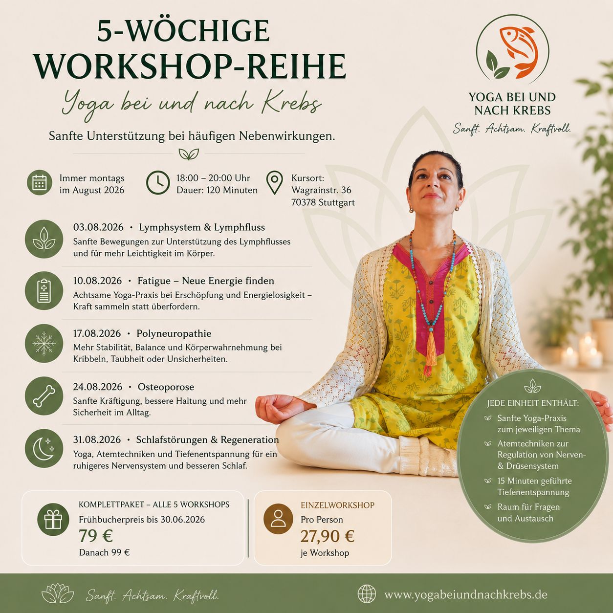 Yoga class - Remseck am Neckar - 5-wöchige Workshop-Reihe: Yoga bei und nach Krebs im August 2026 Stuttgart-Hofen