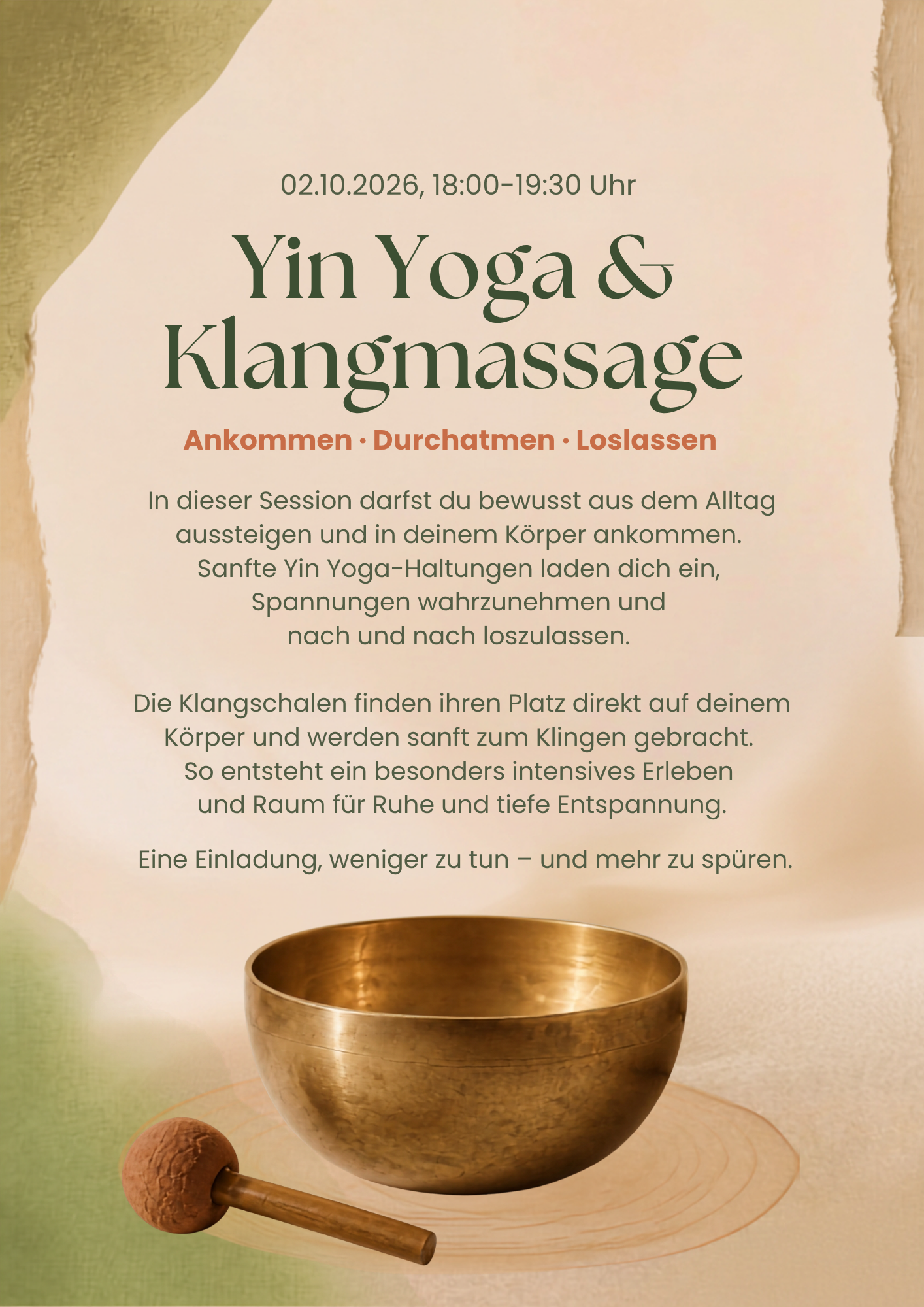 Clase de yoga - Düsseldorf Stadtbezirk 7 - 02.10.2026 Yin & Klangmassage - Lebensfreude durch Persönlichkeitsentwicklung