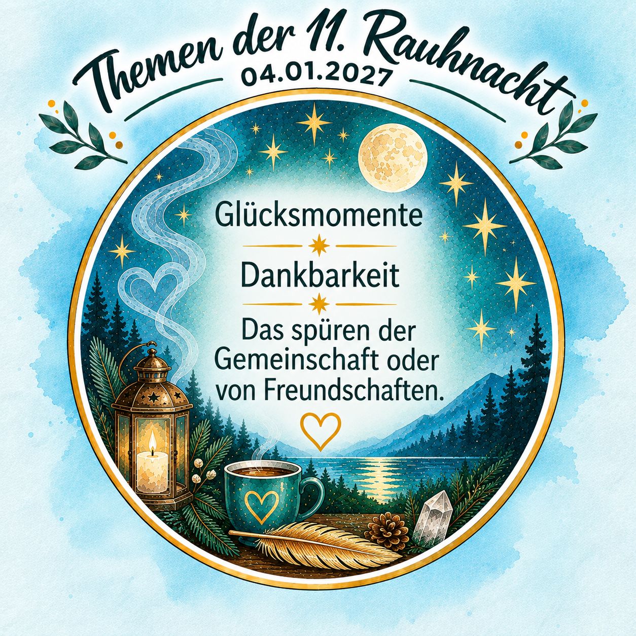 Yogakurs - geeignet für: Ältere Menschen - Stuttgart / Kurpfalz / Odenwald ... - Mit KI erstellt - Rauhnachts-Special: Ankommen im neuen Jahr - 11. Rauhnacht