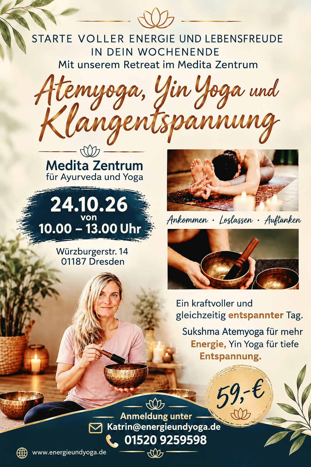 Yogakurs - geeignet für: alle Menschen - Entspannt in dein Wochenende - Yoga Retreat 24.10.26