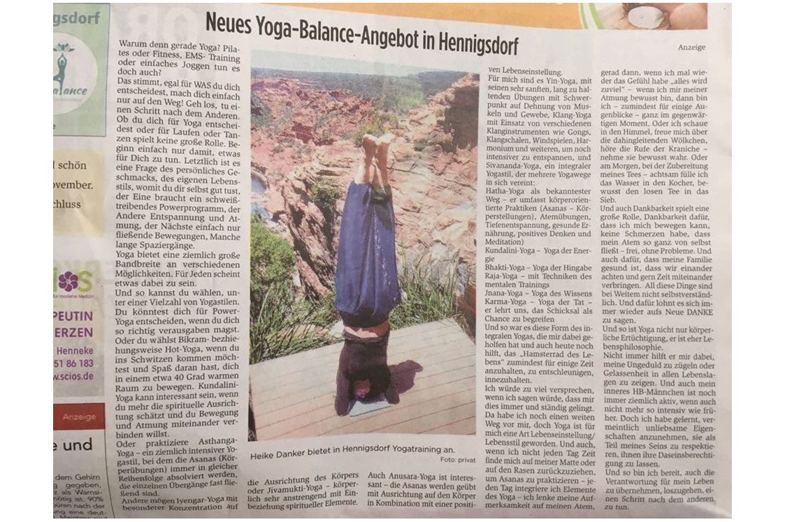 Yoga: Heike Danker