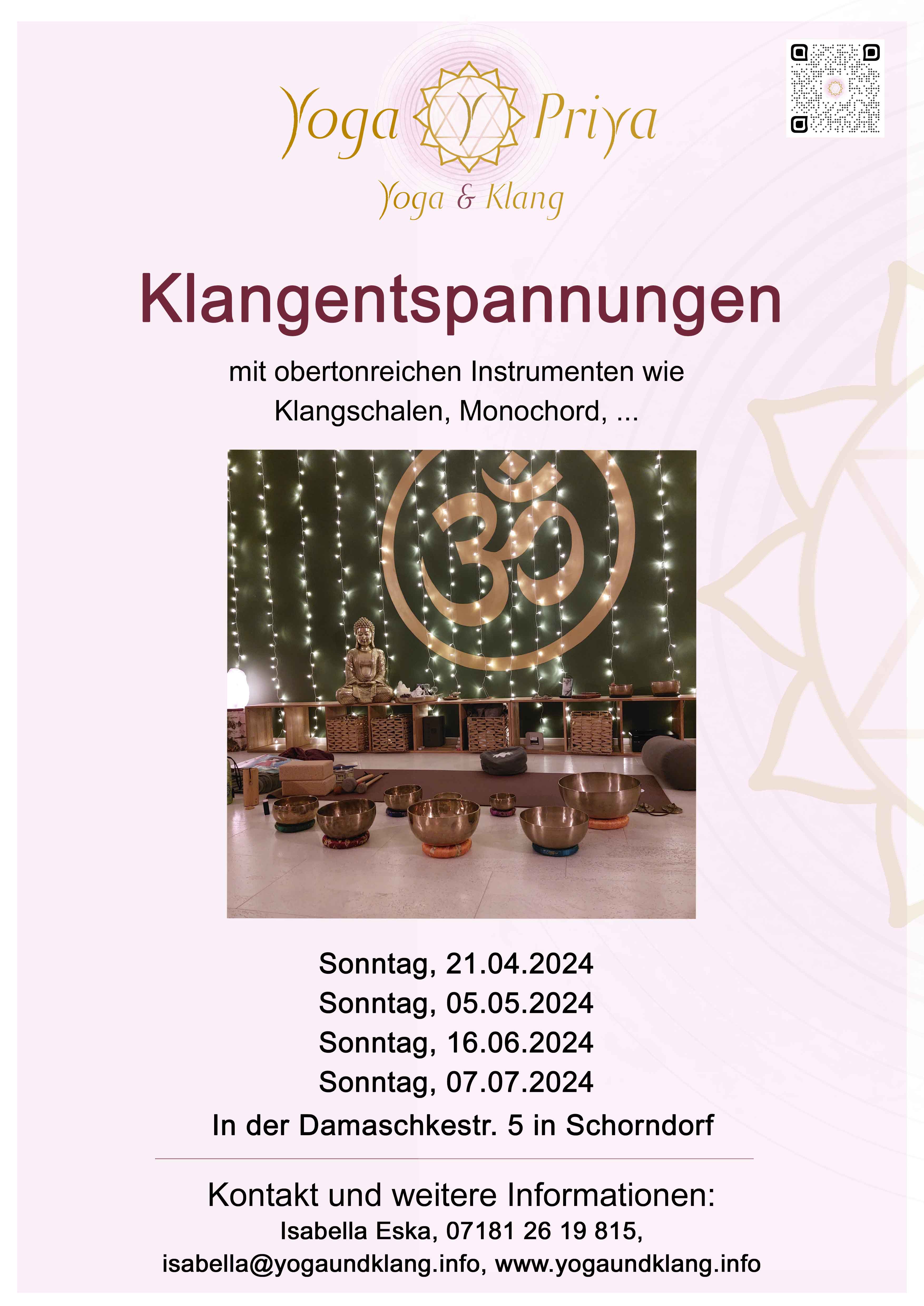 Yoga: Klangentspannung - neue Termine auf www.yogaundklang.info/aktuelles - Yoga Priya - Yoga und Klang