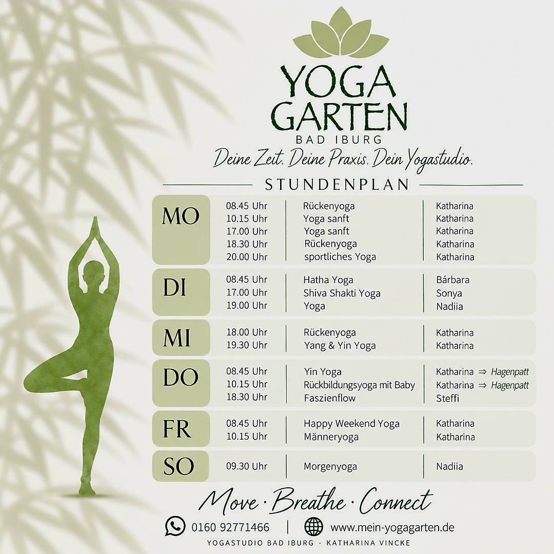 Yoga class - Bad Iburg - Katharina Vincke.   YOGA GARTEN