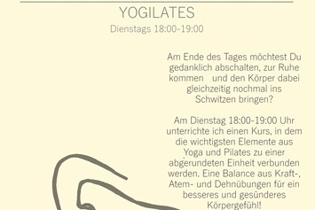 Yoga: YOGILATES dienstags 18:00-19:00 - Kristina Terentjew