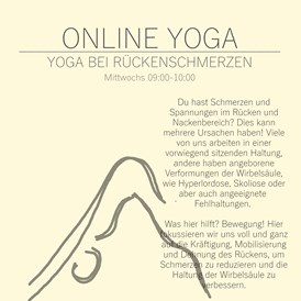 Yoga: YOGA BEI RÜCKENSCHMERZEN mittwochs 09:00-10:00 - Kristina Terentjew