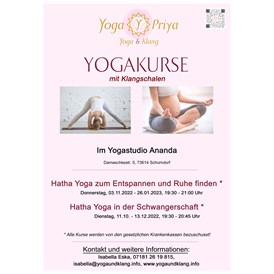 Yoga: Neue Yogakurse ab Oktober / November - Hatha Yoga zum Entspannen und Ruhe finden mit Klang