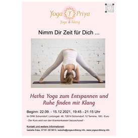 Yoga: Neuer Kurs ab September 2021 - Hatha Yoga zum Entspannen und Ruhe finden mit Klang