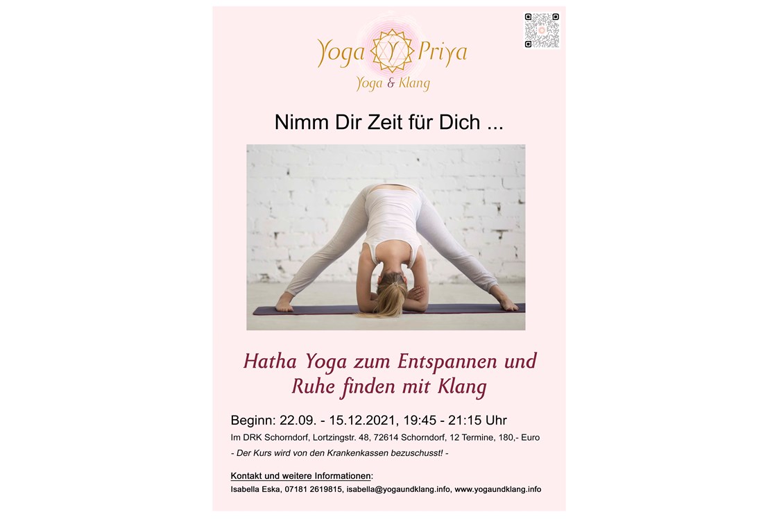 Yoga: Neuer Kurs ab September 2021 - Hatha Yoga zum Entspannen und Ruhe finden mit Klang