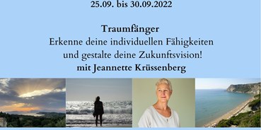 Yoga - Seminarreise Korfu 25.09. bis 30.09.2022 6 Tage je 3h Seminar am Vormittag mit Jeannette Krüssenberg  Traumfänger - Erkenne deine individuellen Fähigkeiten und gestalte deine Zukunftsvision- ermächtig